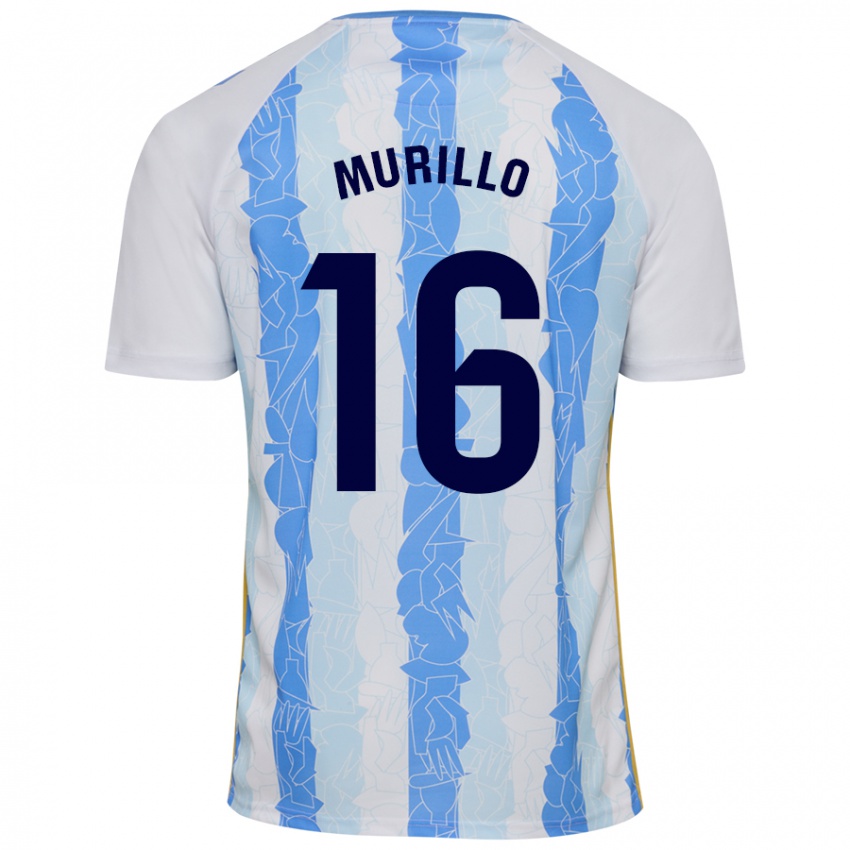 Niño Camiseta Diego Murillo #16 Blanco Azul 1ª Equipación 2024/25 La Camisa Chile