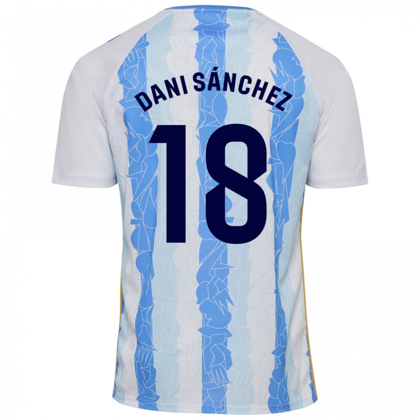 Niño Camiseta Dani Sánchez #18 Blanco Azul 1ª Equipación 2024/25 La Camisa Chile