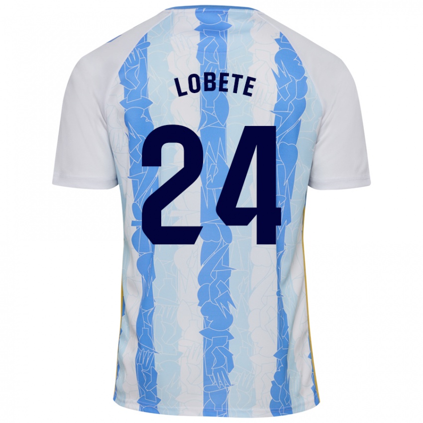 Niño Camiseta Julen Lobete #24 Blanco Azul 1ª Equipación 2024/25 La Camisa Chile