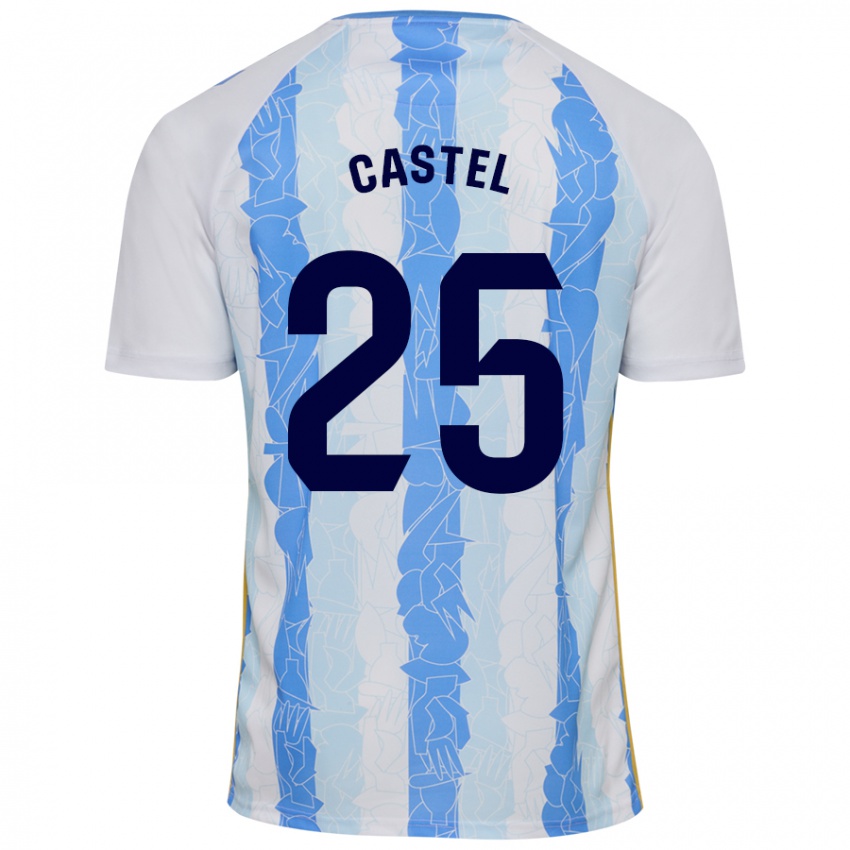 Niño Camiseta Sergio Castel #25 Blanco Azul 1ª Equipación 2024/25 La Camisa Chile