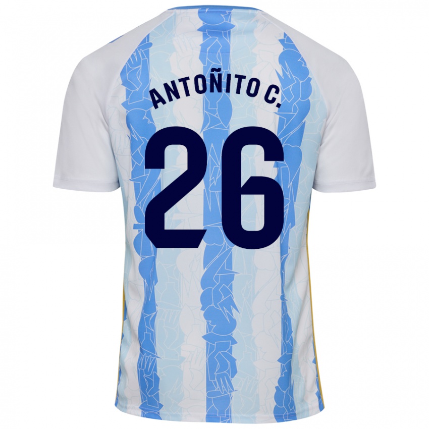 Niño Camiseta Antonio Cordero #26 Blanco Azul 1ª Equipación 2024/25 La Camisa Chile