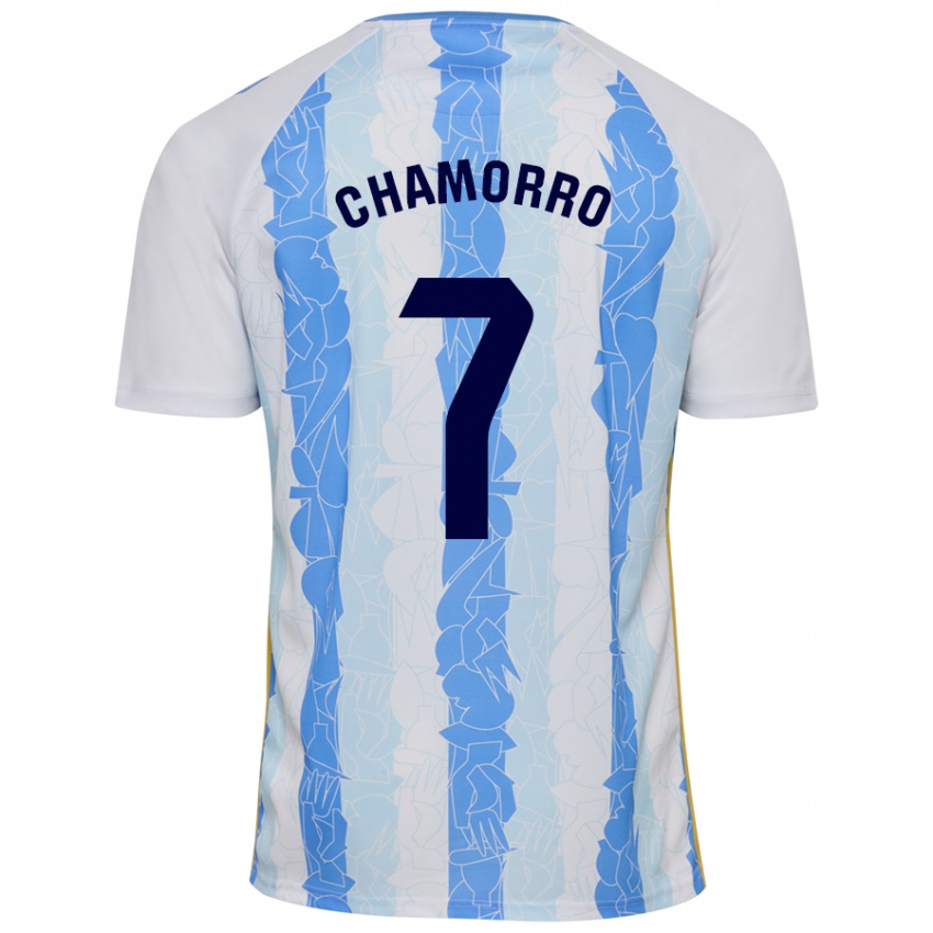 Niño Camiseta Alexis Chamorro #7 Blanco Azul 1ª Equipación 2024/25 La Camisa Chile