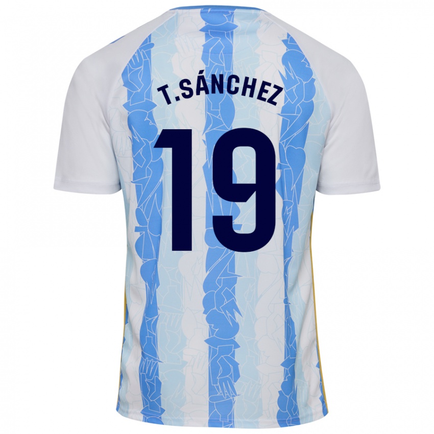 Niño Camiseta Toni Sánchez #19 Blanco Azul 1ª Equipación 2024/25 La Camisa Chile