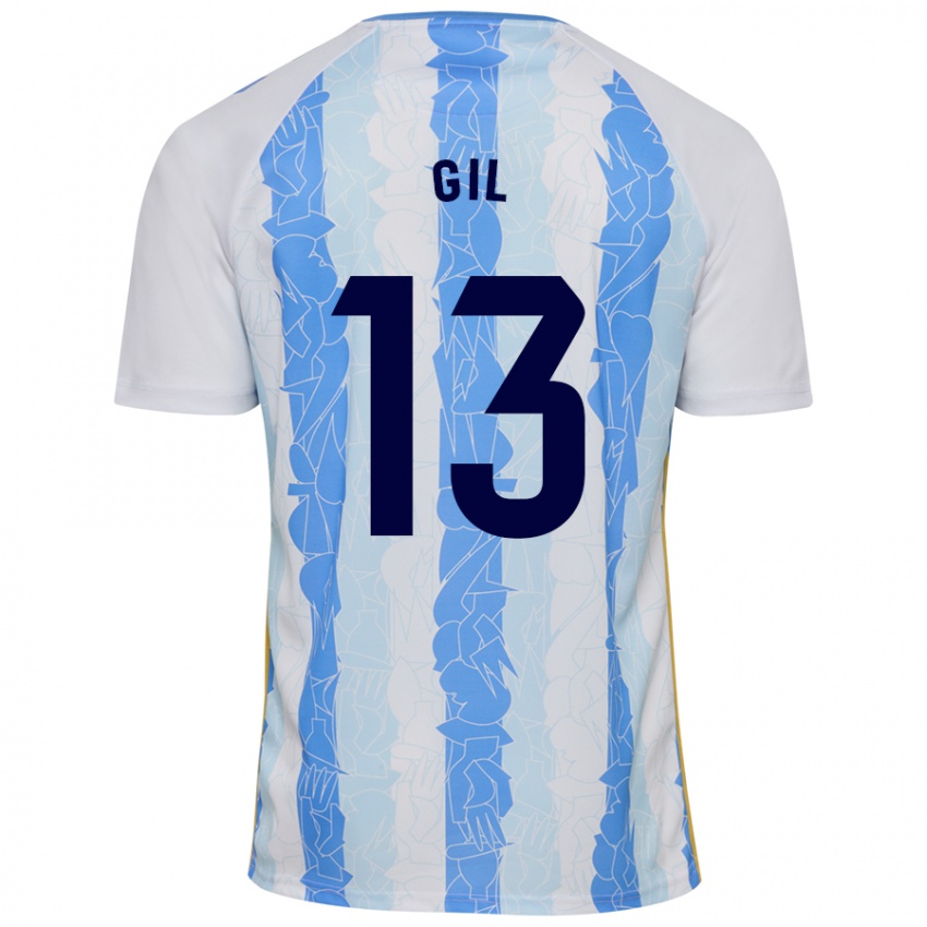 Niño Camiseta Noelia Gil #13 Blanco Azul 1ª Equipación 2024/25 La Camisa Chile