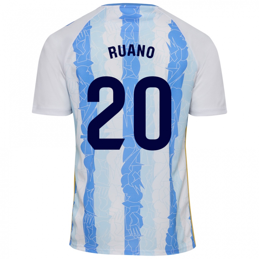 Niño Camiseta Celia Ruano #20 Blanco Azul 1ª Equipación 2024/25 La Camisa Chile