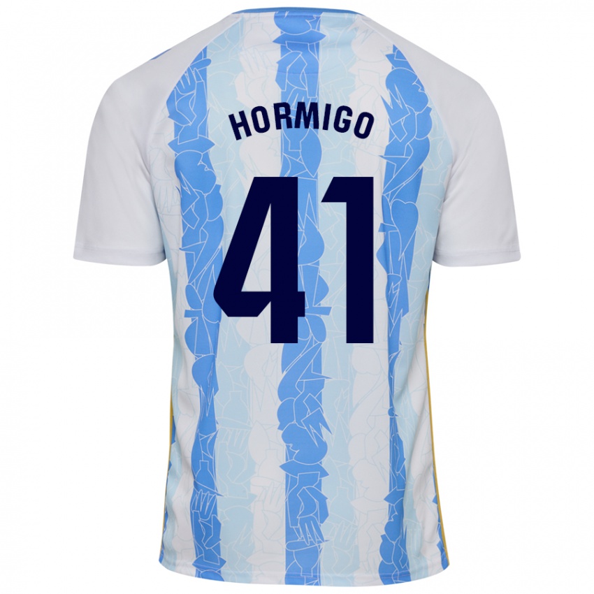 Niño Camiseta Cintia Hormigo #41 Blanco Azul 1ª Equipación 2024/25 La Camisa Chile