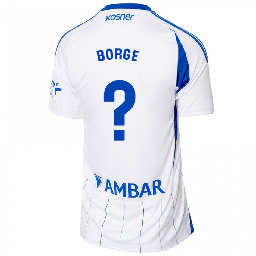 Niño Camiseta Andrés Borge #0 Rojo Blanco 1ª Equipación 2024/25 La Camisa Chile