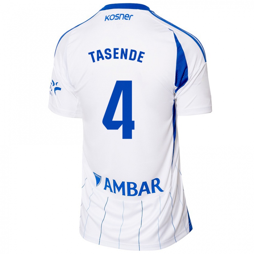 Niño Camiseta Dani Tasende #4 Rojo Blanco 1ª Equipación 2024/25 La Camisa Chile