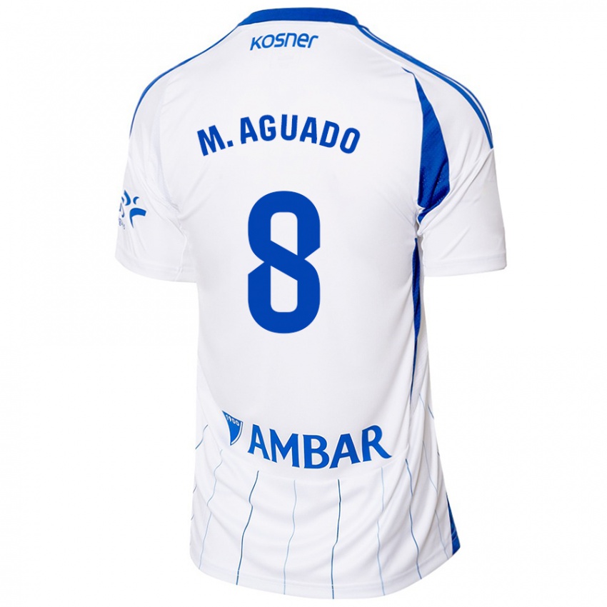 Niño Camiseta Marc Aguado #8 Rojo Blanco 1ª Equipación 2024/25 La Camisa Chile