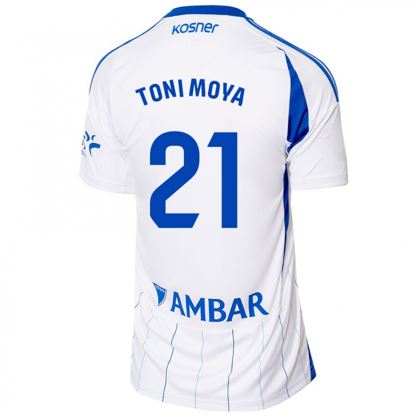 Niño Camiseta Toni Moya #21 Rojo Blanco 1ª Equipación 2024/25 La Camisa Chile