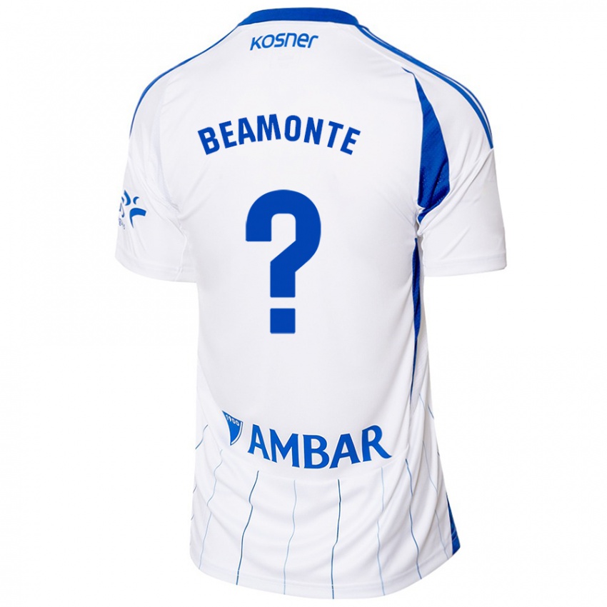 Niño Camiseta Adrián Beamonte #0 Rojo Blanco 1ª Equipación 2024/25 La Camisa Chile