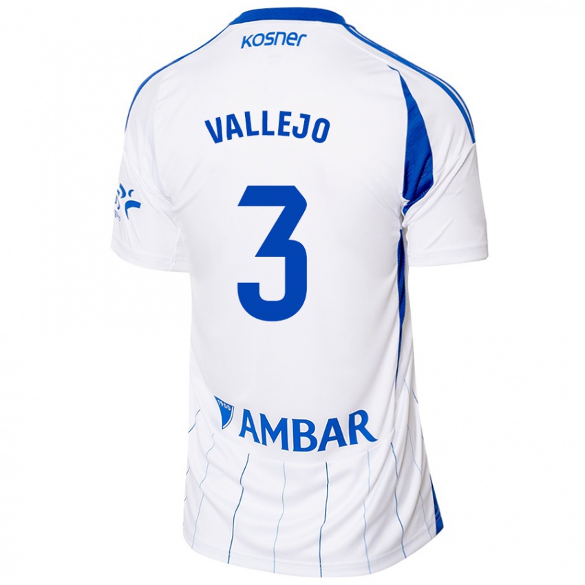 Niño Camiseta Jaime Vallejo #3 Rojo Blanco 1ª Equipación 2024/25 La Camisa Chile