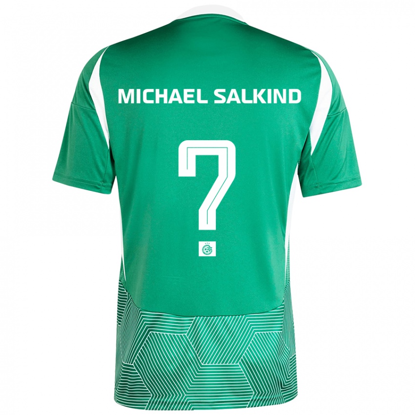 Niño Camiseta Liav Michael Salkind #0 Verde Blanco 1ª Equipación 2024/25 La Camisa Chile