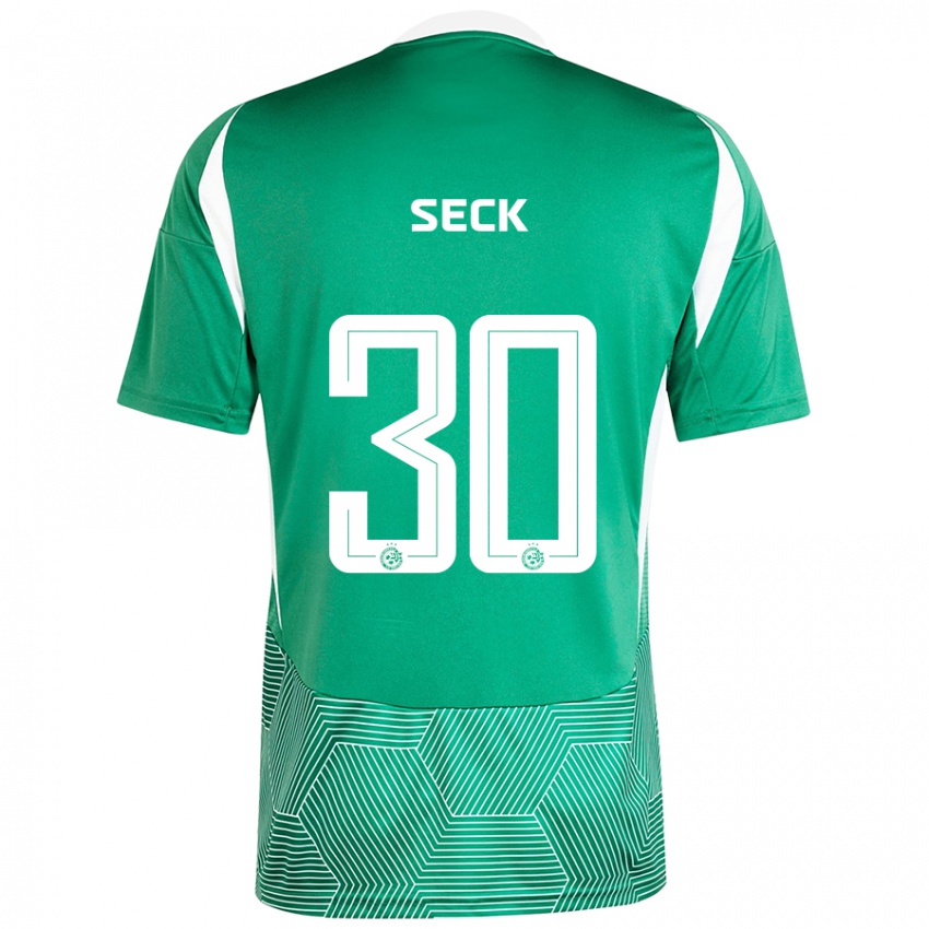 Niño Camiseta Abdoulaye Seck #30 Verde Blanco 1ª Equipación 2024/25 La Camisa Chile