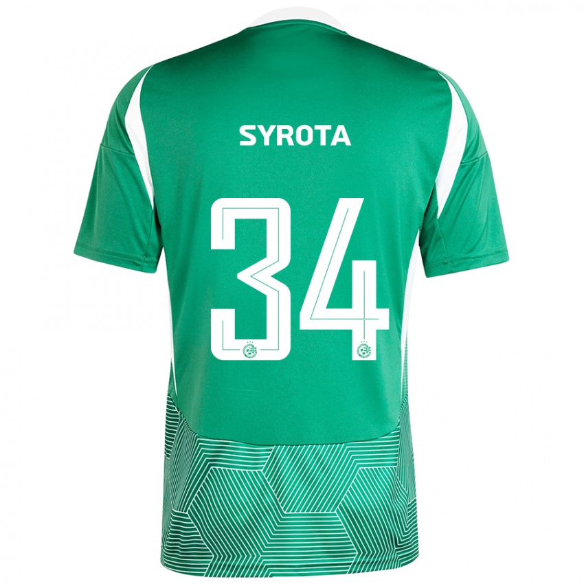 Niño Camiseta Oleksandr Syrota #34 Verde Blanco 1ª Equipación 2024/25 La Camisa Chile