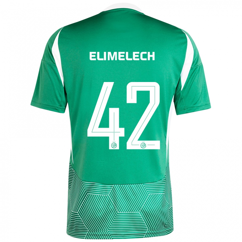 Niño Camiseta Roey Elimelech #42 Verde Blanco 1ª Equipación 2024/25 La Camisa Chile