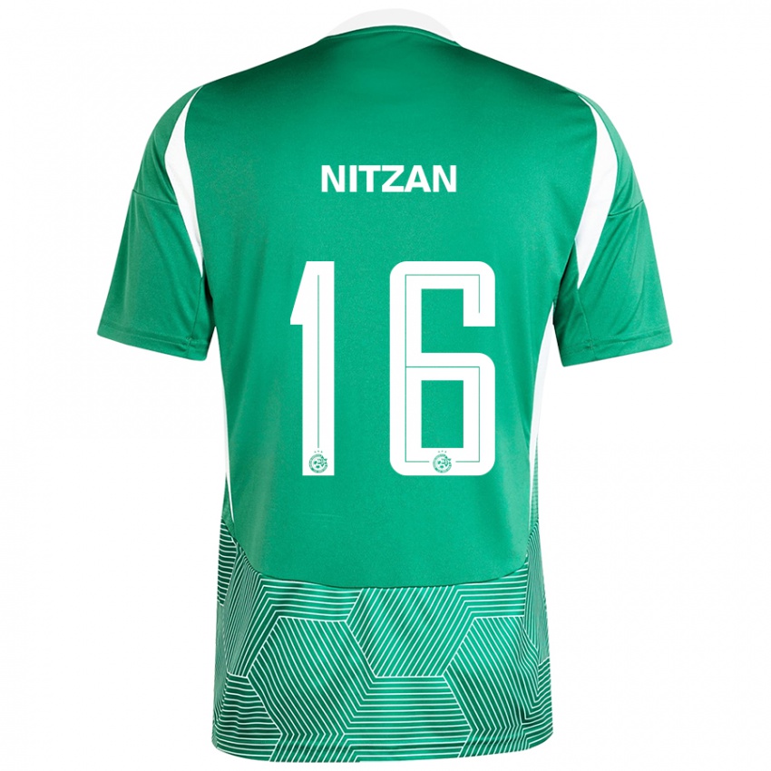 Niño Camiseta Itamar Nitzan #16 Verde Blanco 1ª Equipación 2024/25 La Camisa Chile