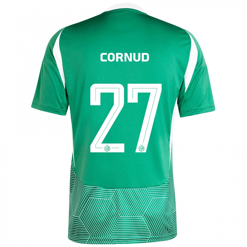 Niño Camiseta Pierre Cornud #27 Verde Blanco 1ª Equipación 2024/25 La Camisa Chile