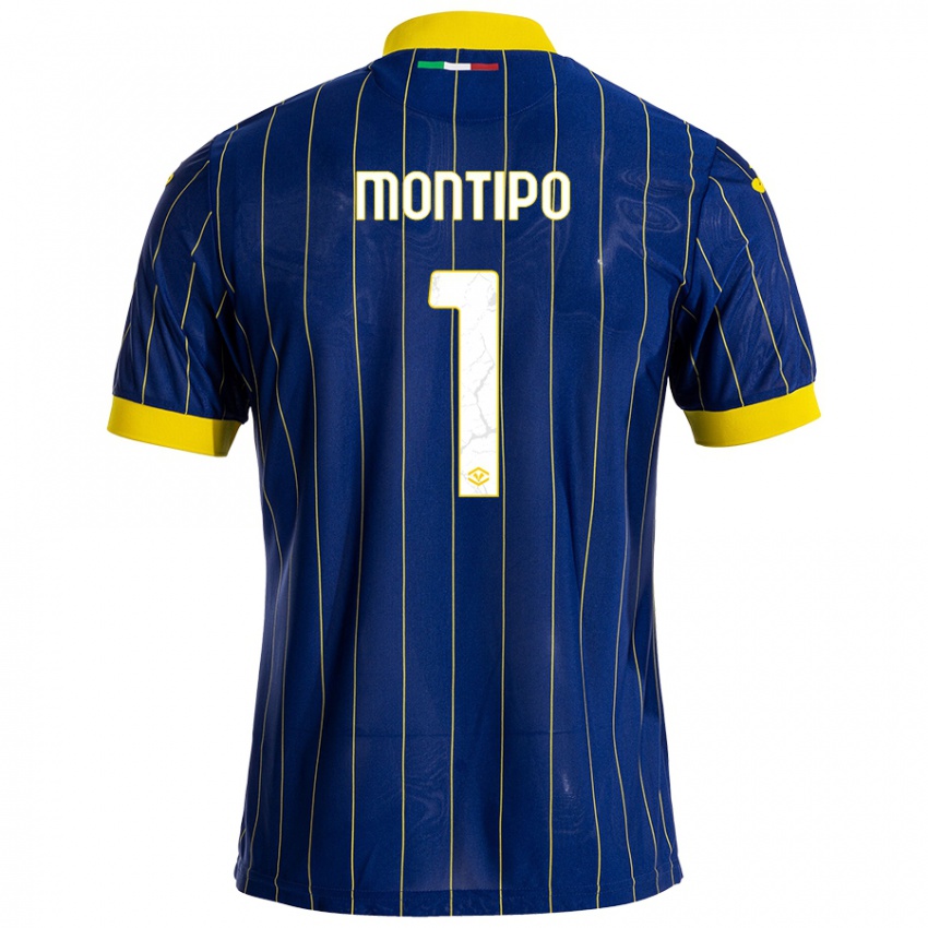 Niño Camiseta Lorenzo Montipò #1 Azul Amarillo 1ª Equipación 2024/25 La Camisa Chile