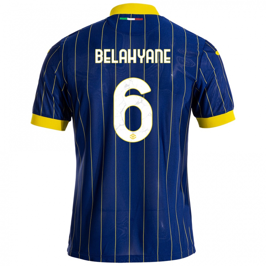 Niño Camiseta Reda Belahyane #6 Azul Amarillo 1ª Equipación 2024/25 La Camisa Chile