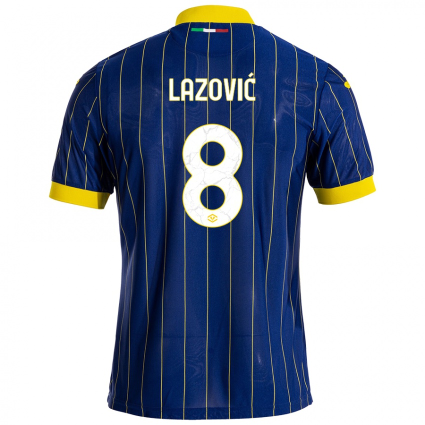 Niño Camiseta Darko Lazović #8 Azul Amarillo 1ª Equipación 2024/25 La Camisa Chile