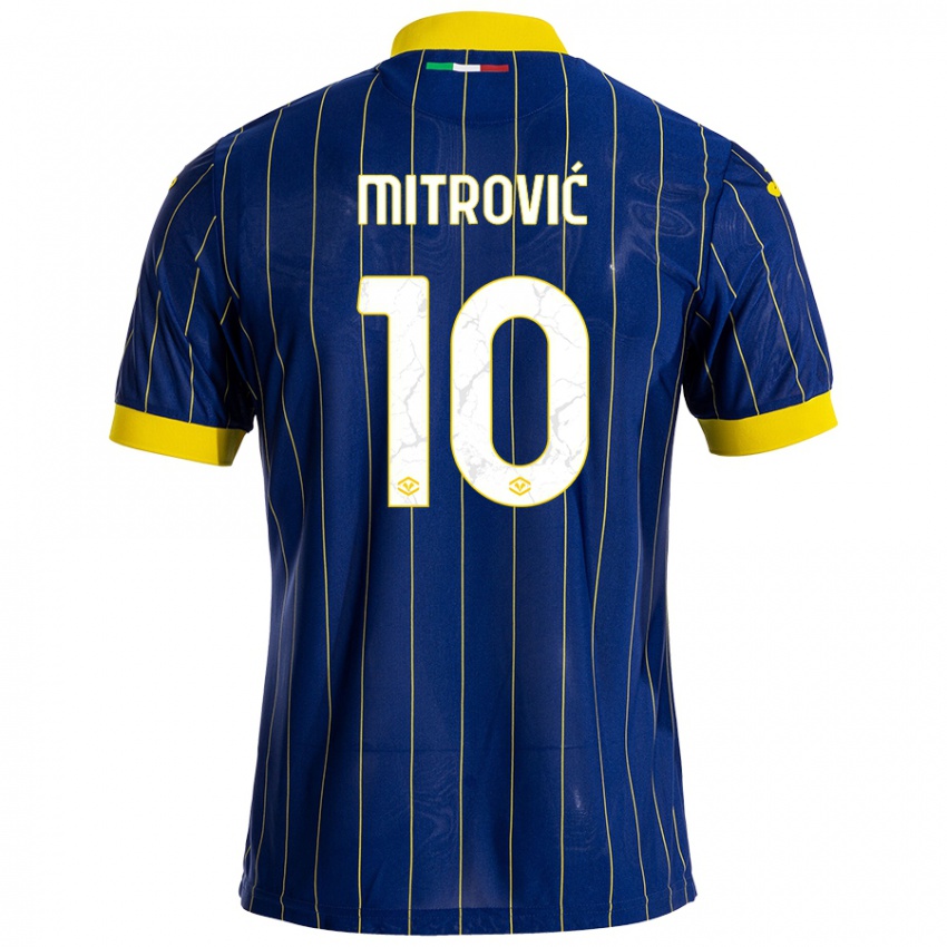 Niño Camiseta Stefan Mitrović #10 Azul Amarillo 1ª Equipación 2024/25 La Camisa Chile