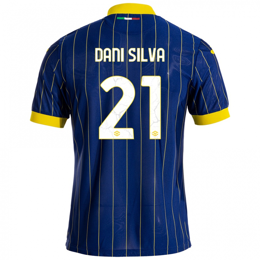 Niño Camiseta Dani Silva #21 Azul Amarillo 1ª Equipación 2024/25 La Camisa Chile