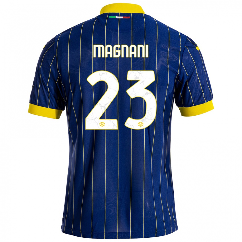 Niño Camiseta Giangiacomo Magnani #23 Azul Amarillo 1ª Equipación 2024/25 La Camisa Chile