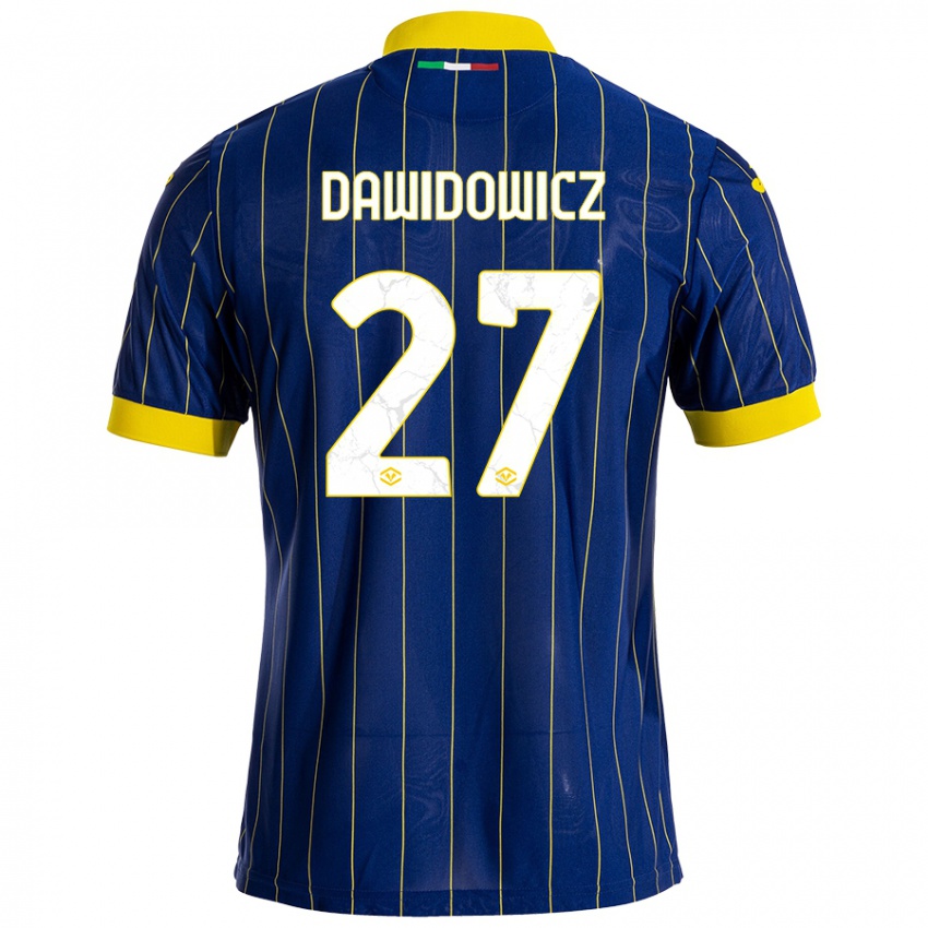 Niño Camiseta Pawel Dawidowicz #27 Azul Amarillo 1ª Equipación 2024/25 La Camisa Chile