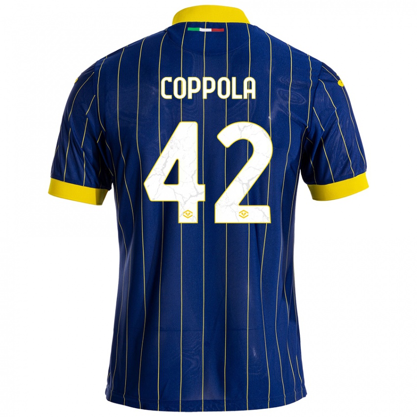 Niño Camiseta Diego Coppola #42 Azul Amarillo 1ª Equipación 2024/25 La Camisa Chile