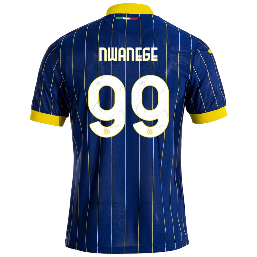 Niño Camiseta Karlson Nwanege #99 Azul Amarillo 1ª Equipación 2024/25 La Camisa Chile