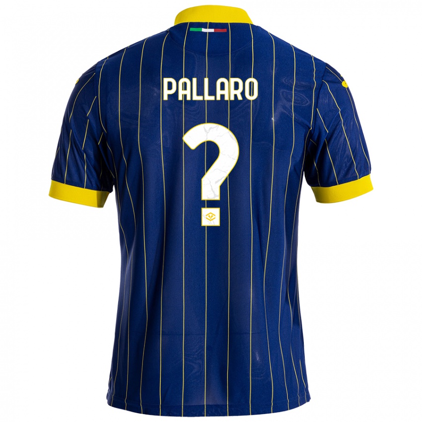 Niño Camiseta Alessandro Pallaro #0 Azul Amarillo 1ª Equipación 2024/25 La Camisa Chile