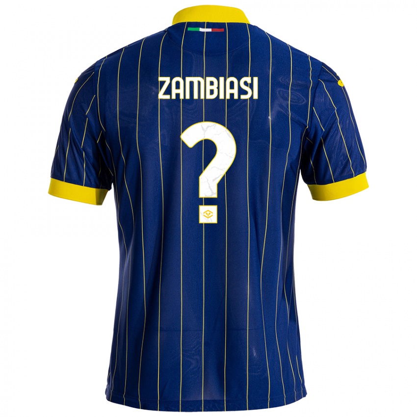 Niño Camiseta Yonas Zambiasi #0 Azul Amarillo 1ª Equipación 2024/25 La Camisa Chile