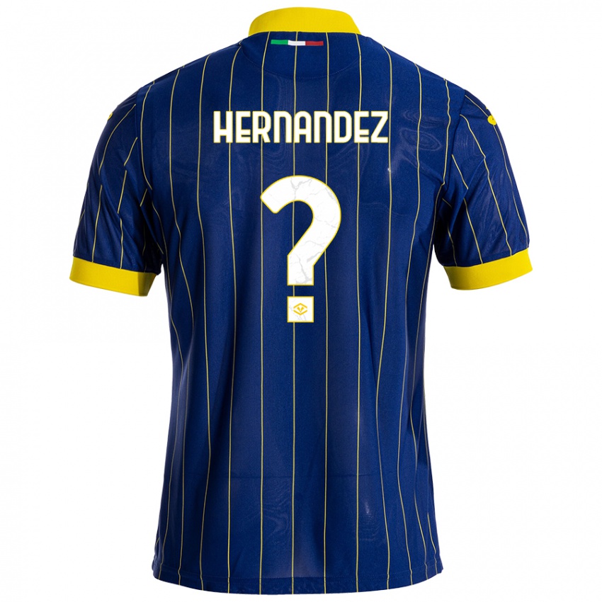 Niño Camiseta Joaquin Hernandez #0 Azul Amarillo 1ª Equipación 2024/25 La Camisa Chile