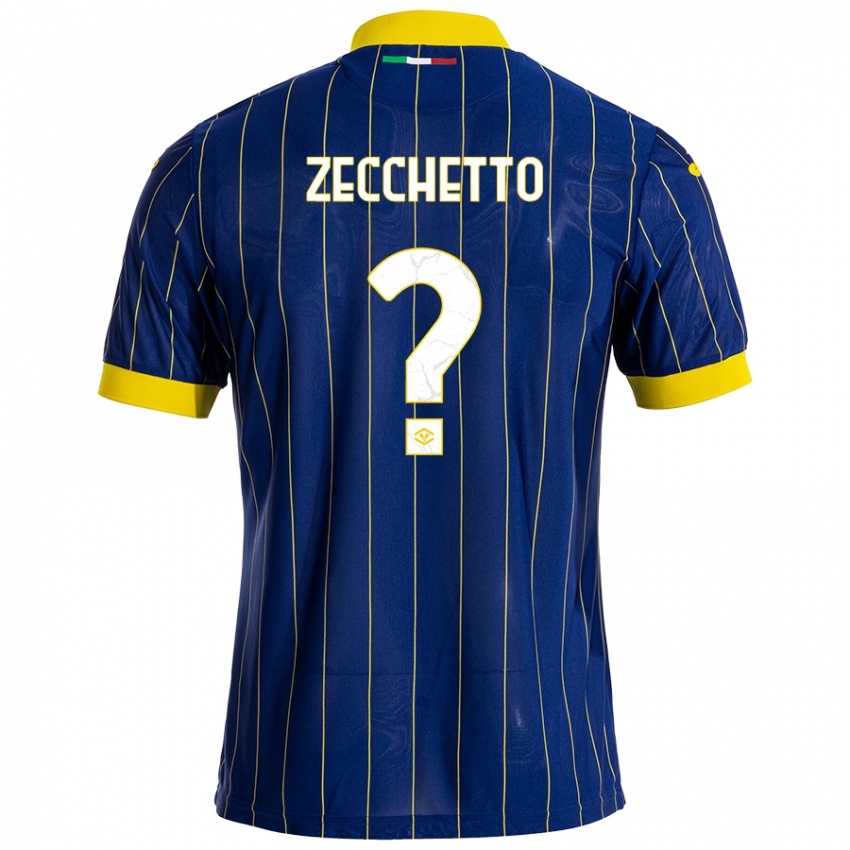 Niño Camiseta Leonardo Zecchetto #0 Azul Amarillo 1ª Equipación 2024/25 La Camisa Chile