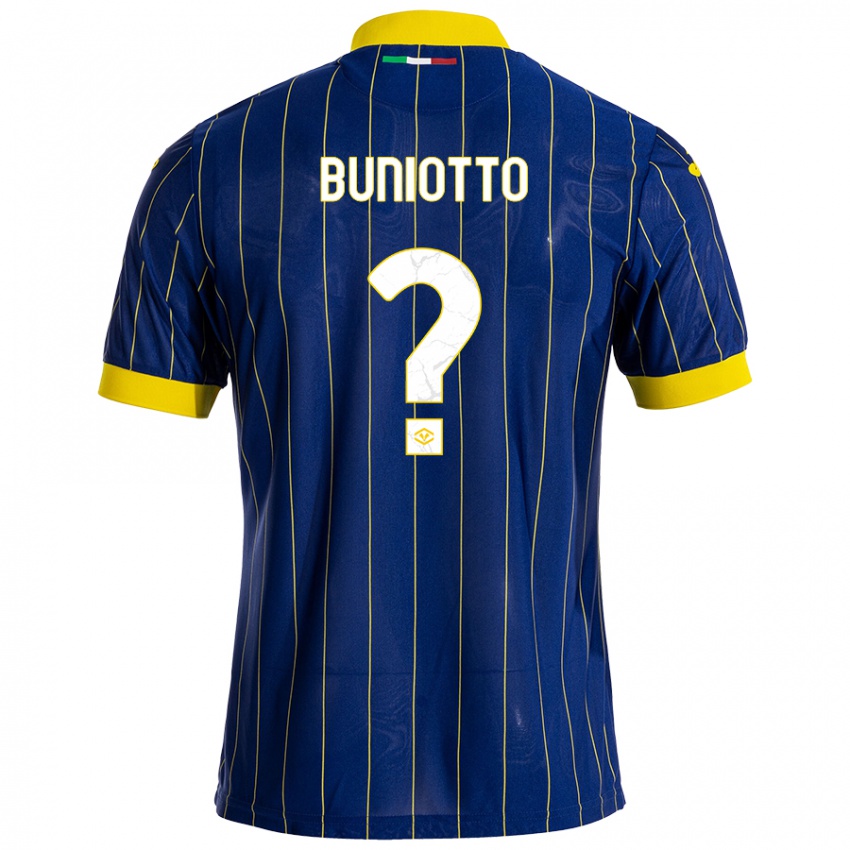 Niño Camiseta Mattia Buniotto #0 Azul Amarillo 1ª Equipación 2024/25 La Camisa Chile