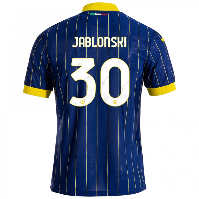 Niño Camiseta Darvin Jablonski #30 Azul Amarillo 1ª Equipación 2024/25 La Camisa Chile