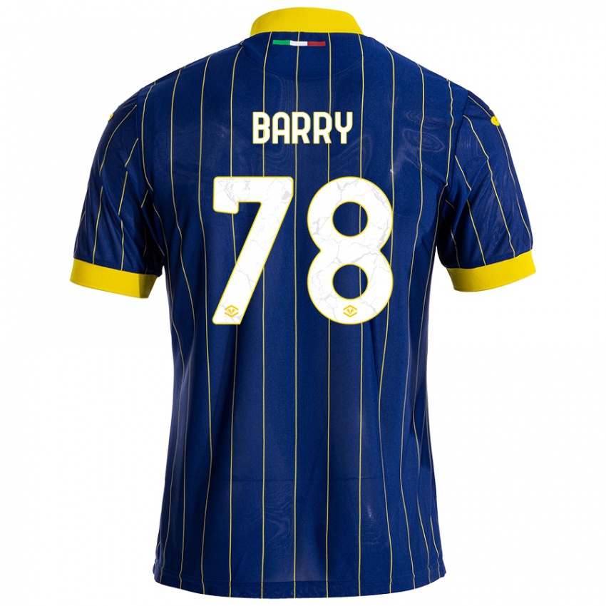 Niño Camiseta Oumar Barry #78 Azul Amarillo 1ª Equipación 2024/25 La Camisa Chile