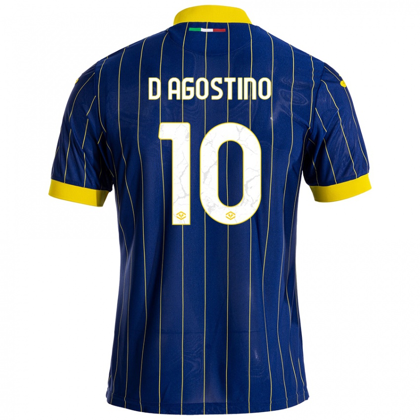 Niño Camiseta Samuele D'agostino #10 Azul Amarillo 1ª Equipación 2024/25 La Camisa Chile