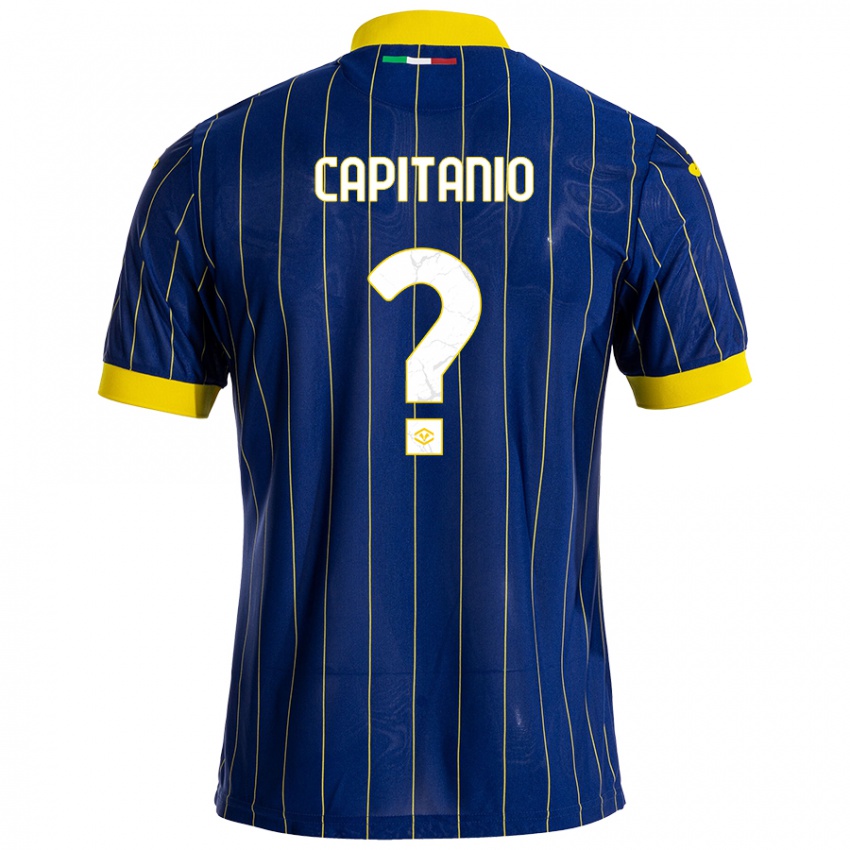 Niño Camiseta Alex Capitanio #0 Azul Amarillo 1ª Equipación 2024/25 La Camisa Chile