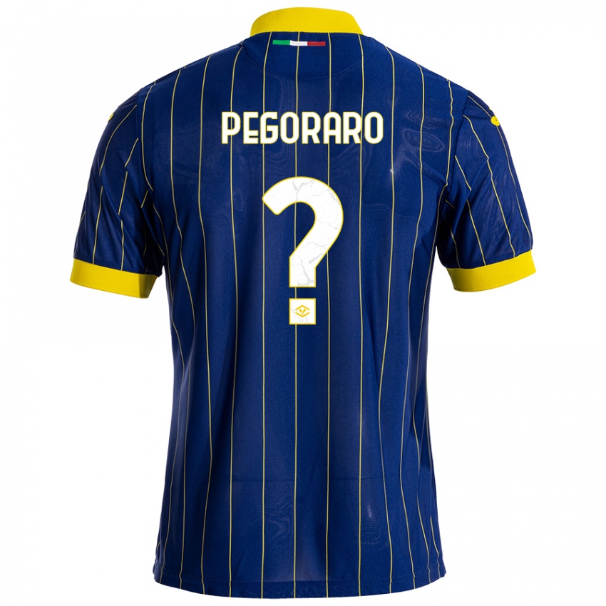 Niño Camiseta Leonardo Pegoraro #0 Azul Amarillo 1ª Equipación 2024/25 La Camisa Chile