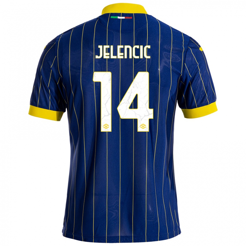 Niño Camiseta Ana Jelencic #14 Azul Amarillo 1ª Equipación 2024/25 La Camisa Chile