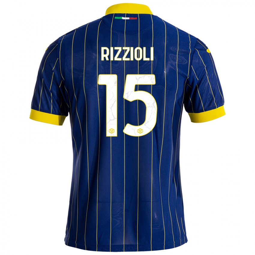 Niño Camiseta Gaia Rizzioli #15 Azul Amarillo 1ª Equipación 2024/25 La Camisa Chile