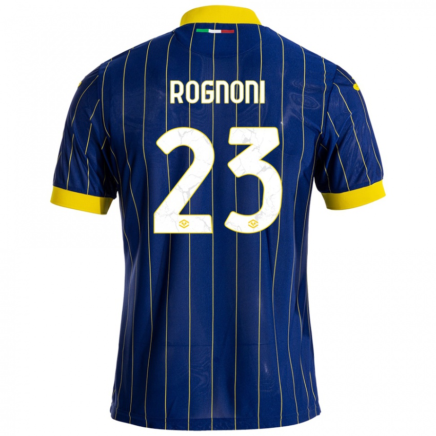 Niño Camiseta Alessia Rognoni #23 Azul Amarillo 1ª Equipación 2024/25 La Camisa Chile