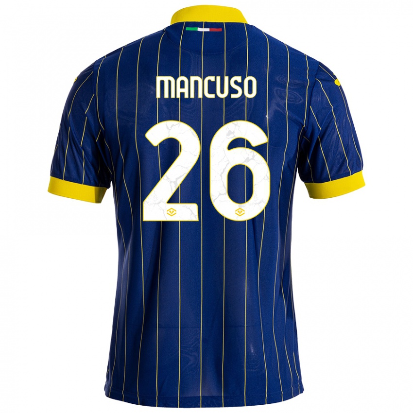 Niño Camiseta Giulia Mancuso #26 Azul Amarillo 1ª Equipación 2024/25 La Camisa Chile