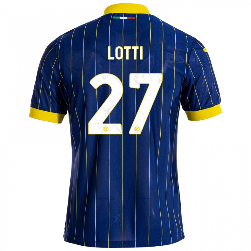 Niño Camiseta Irene Lotti #27 Azul Amarillo 1ª Equipación 2024/25 La Camisa Chile