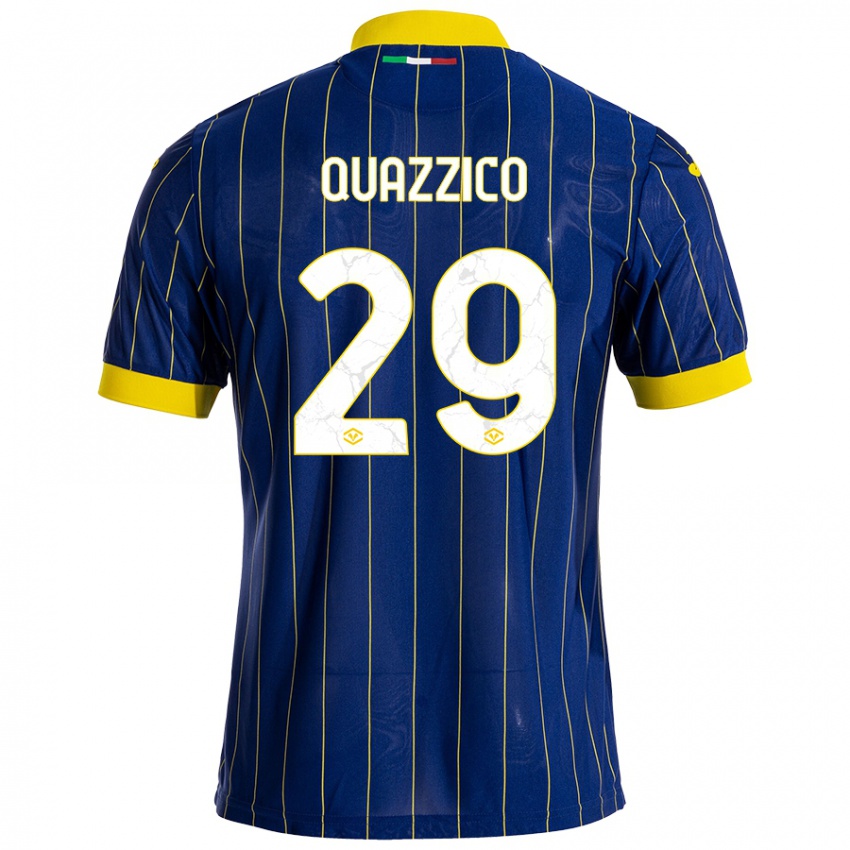 Niño Camiseta Francesca Quazzico #29 Azul Amarillo 1ª Equipación 2024/25 La Camisa Chile