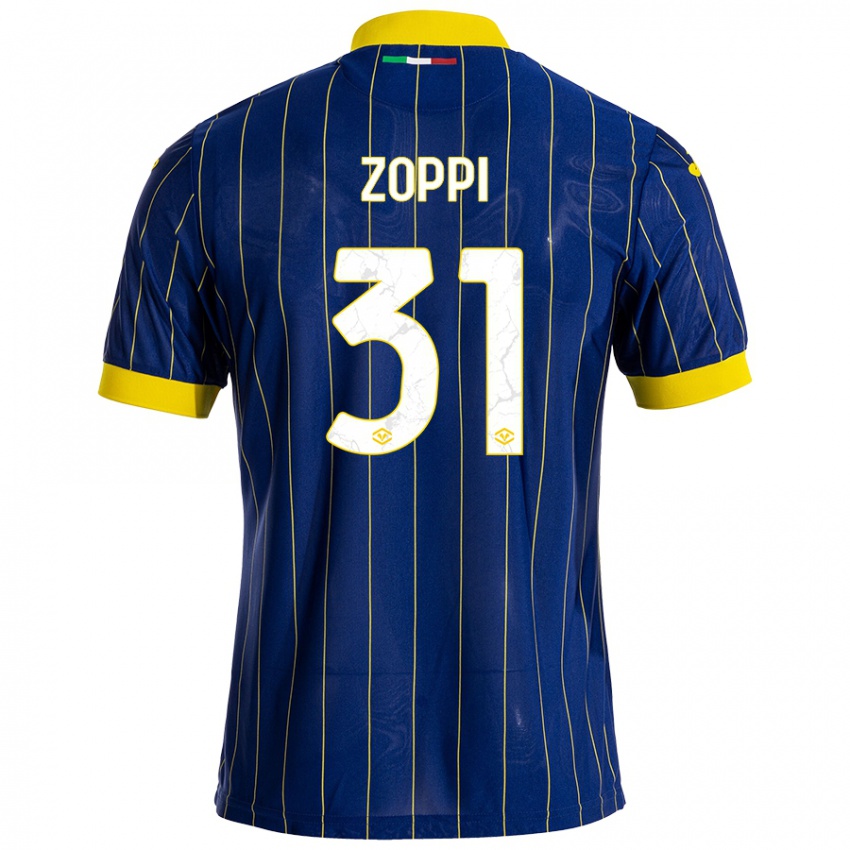 Niño Camiseta Sofia Zoppi #31 Azul Amarillo 1ª Equipación 2024/25 La Camisa Chile