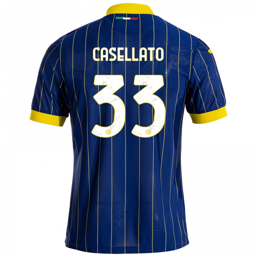 Niño Camiseta Elisa Casellato #33 Azul Amarillo 1ª Equipación 2024/25 La Camisa Chile