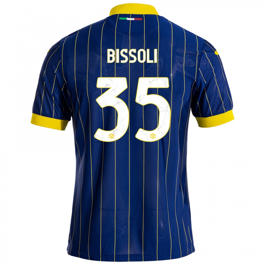 Niño Camiseta Noemí Bissoli #35 Azul Amarillo 1ª Equipación 2024/25 La Camisa Chile